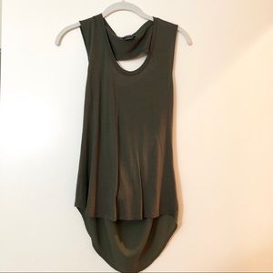 Trouvé Cutout Drape Back Tank - Olive Green S